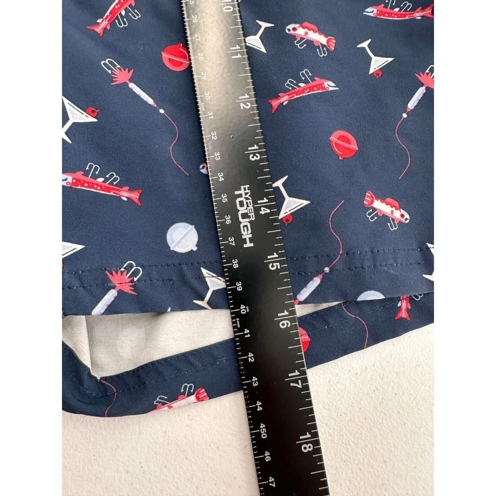 Columbia PFG‎ Mens Fishing Swim Shorts S Navy Fishing Print martini Bathing